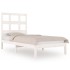 Estructura de cama sin colchón madera maciza blanca 90x190