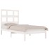 Estructura de cama sin colchón madera maciza blanca 90x190