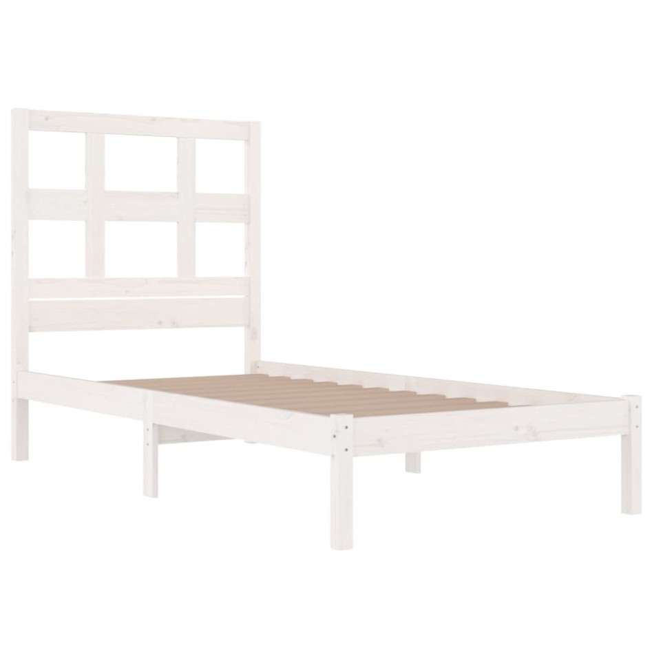 Estructura de cama sin colchón madera maciza blanca 90x190