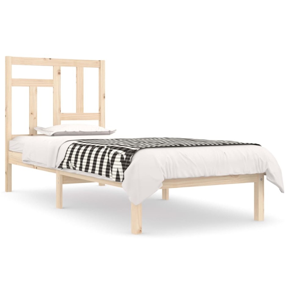 Estructura de cama sin colchón madera maciza de pino 90x190