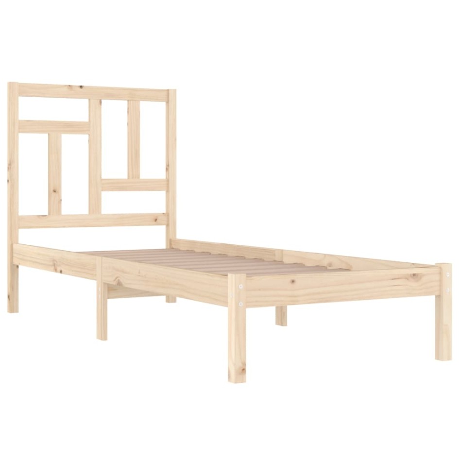 Estructura de cama sin colchón madera maciza de pino 90x190
