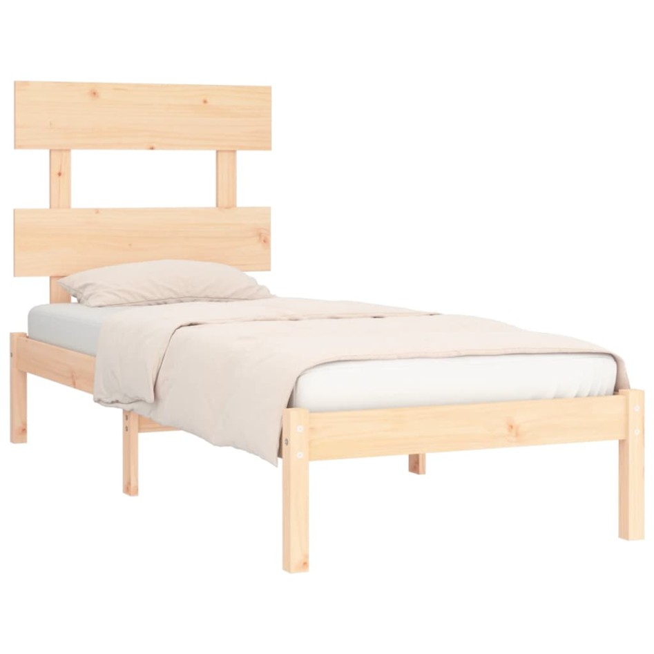 Estructura de cama madera maciza de pino 90x200