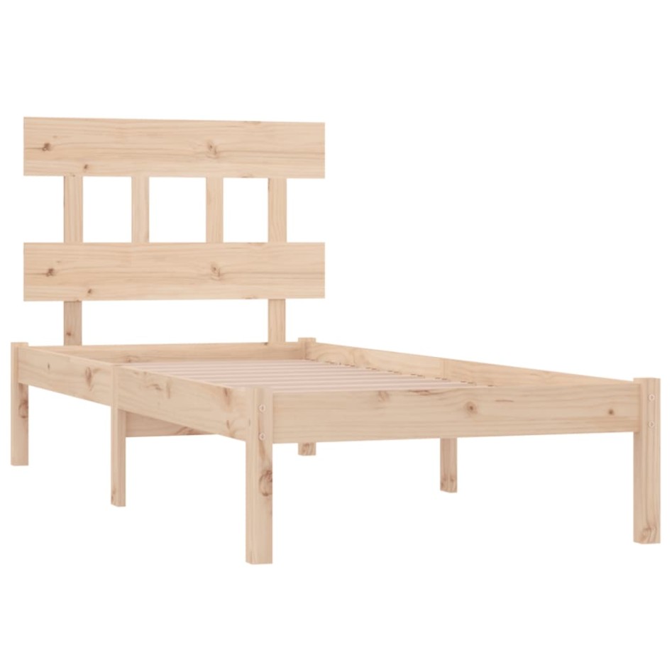 Estructura de cama individual madera maciza 90x200