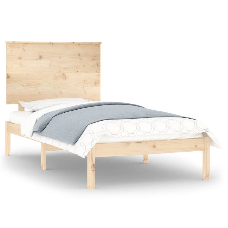 Estructura de cama madera maciza 75x190