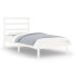 Estructura de cama individual madera maciza blanco 90x190