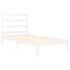Estructura de cama individual madera maciza blanco 90x190