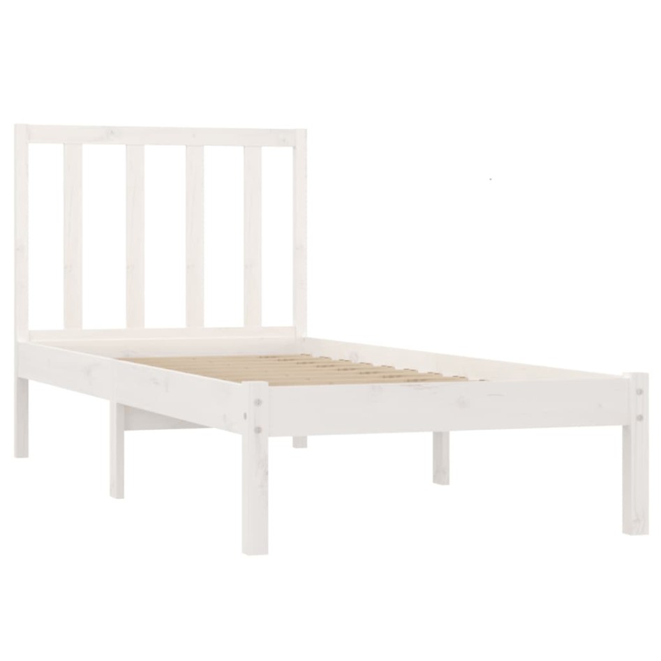 Estructura de cama madera maciza de pino blanco 90x190