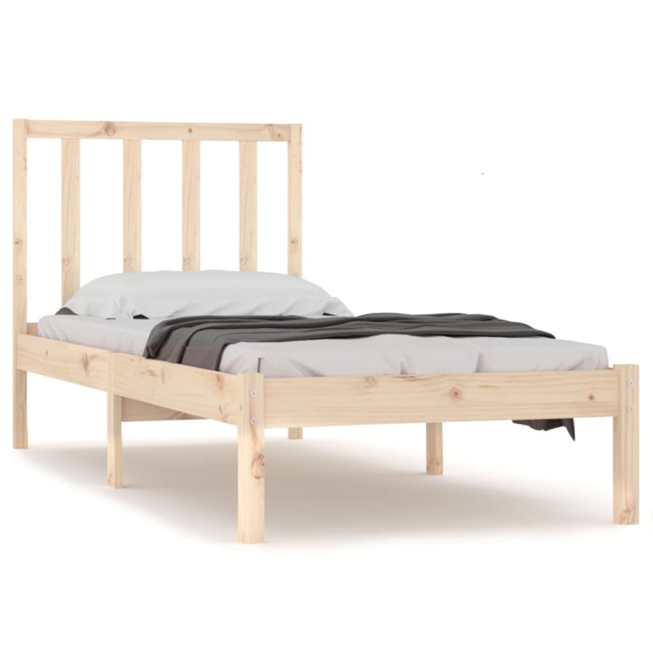 Estructura de cama sin colchón madera maciza de pino 90x200