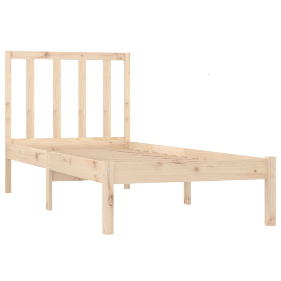 Estructura de cama sin colchón madera maciza de pino 90x200