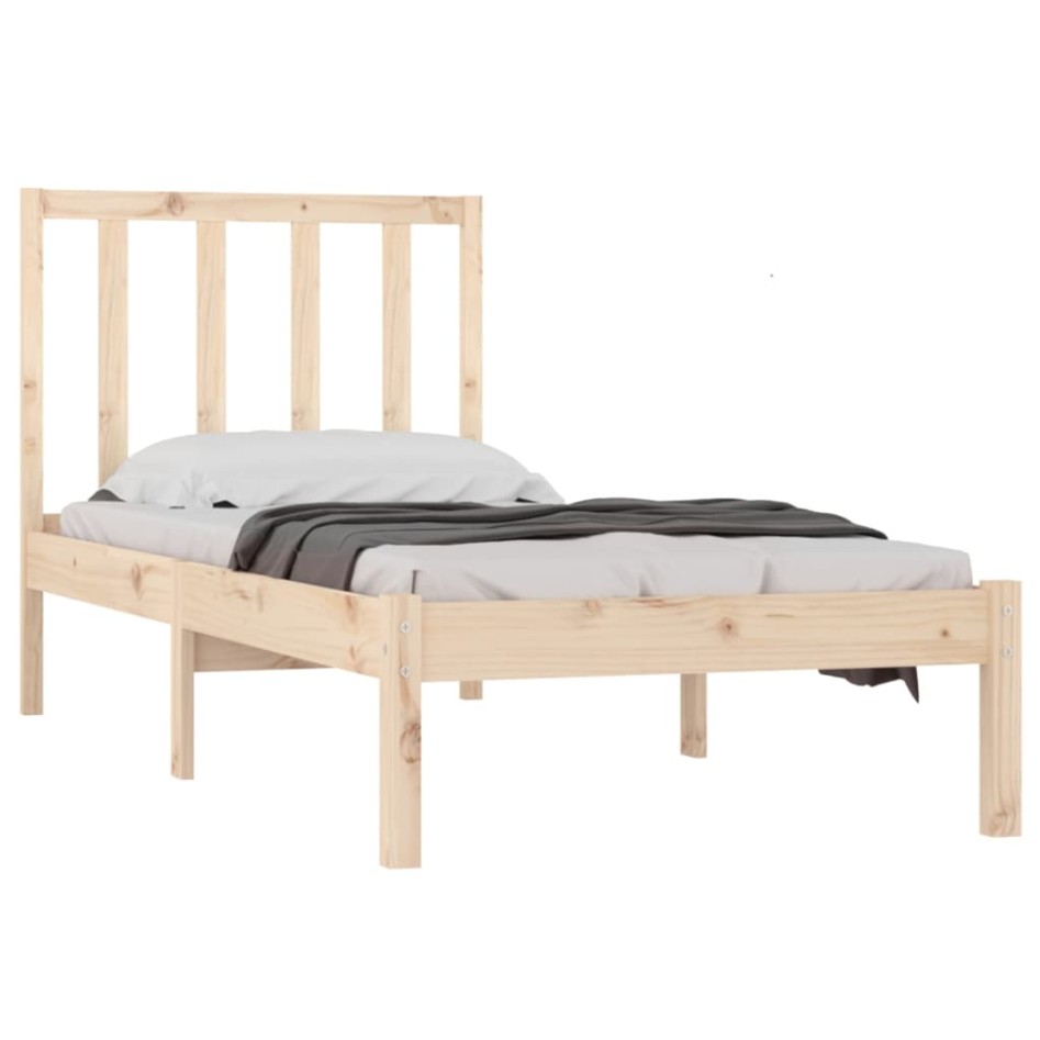 Estructura de cama sin colchón madera maciza de pino 100x200