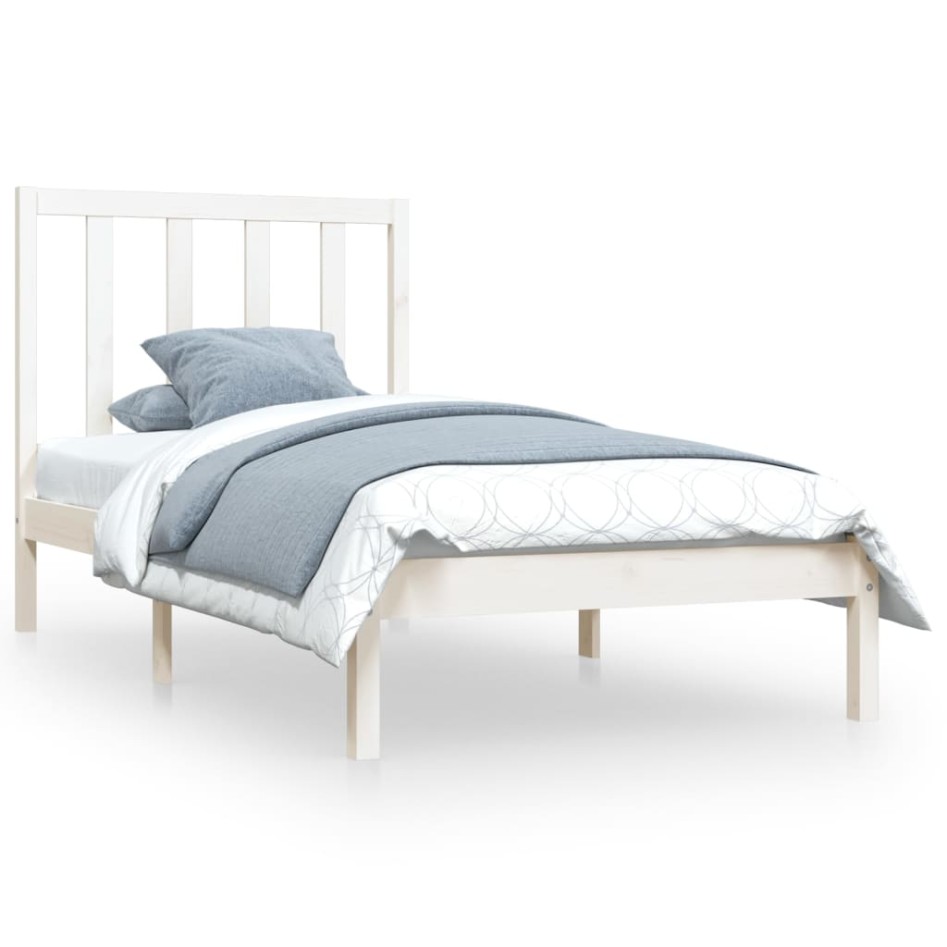 Estructura de cama sin colchón madera de pino blanco 100x200