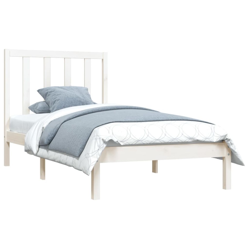 Estructura de cama sin colchón madera de pino blanco 100x200