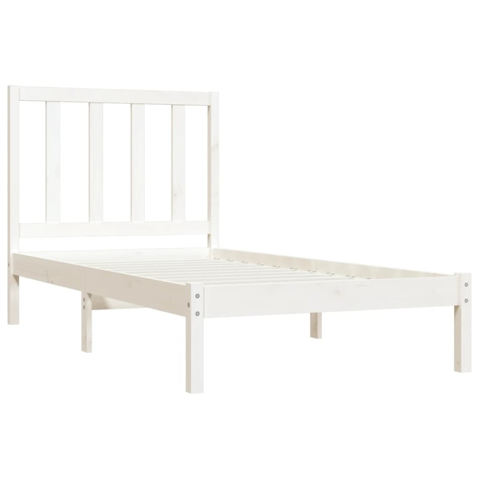 Estructura de cama sin colchón madera de pino blanco 100x200