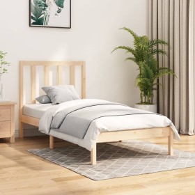 Estructura de cama sin colchón madera maciza de pino 90x200