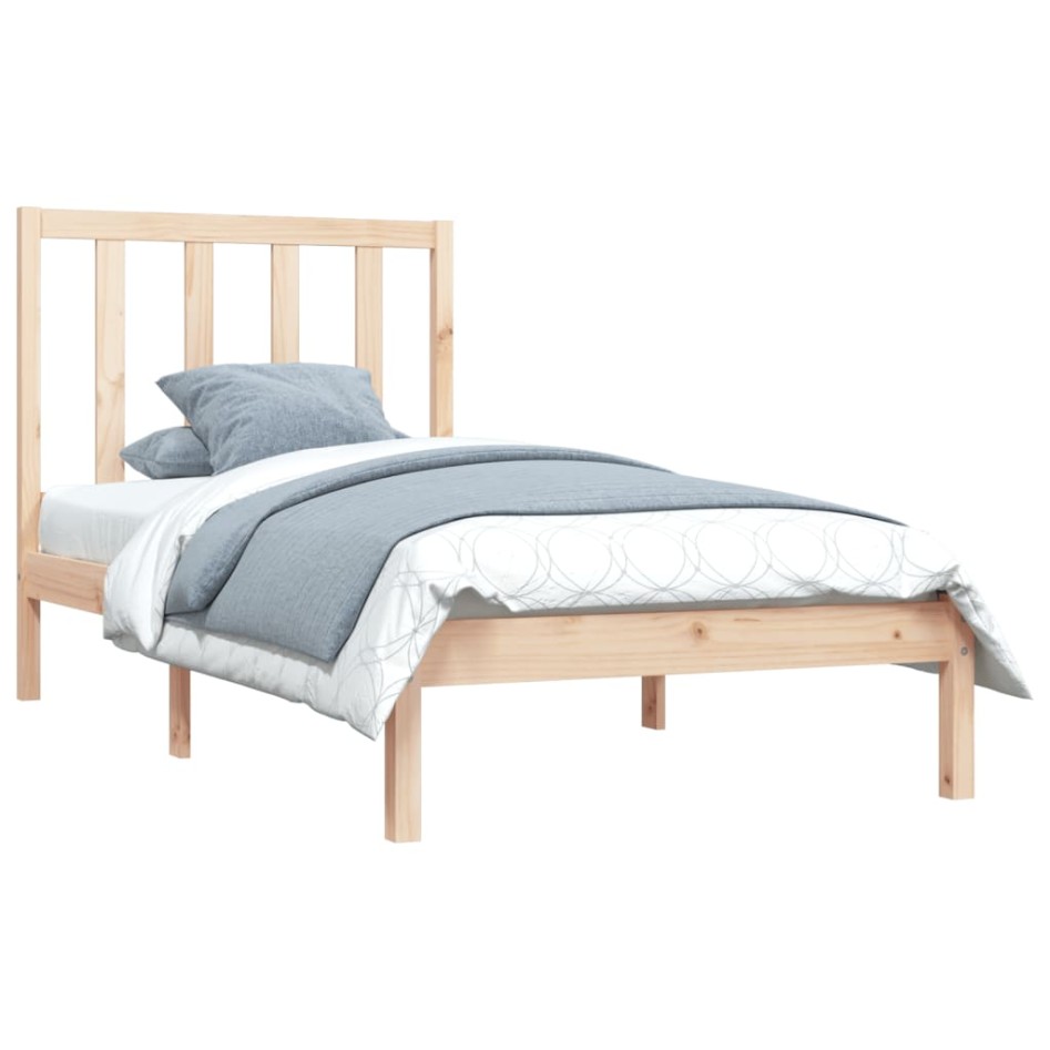 Estructura de cama sin colchón madera maciza de pino 90x200