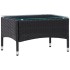 Set muebles de jardín 5 piezas y cojines ratán sintético