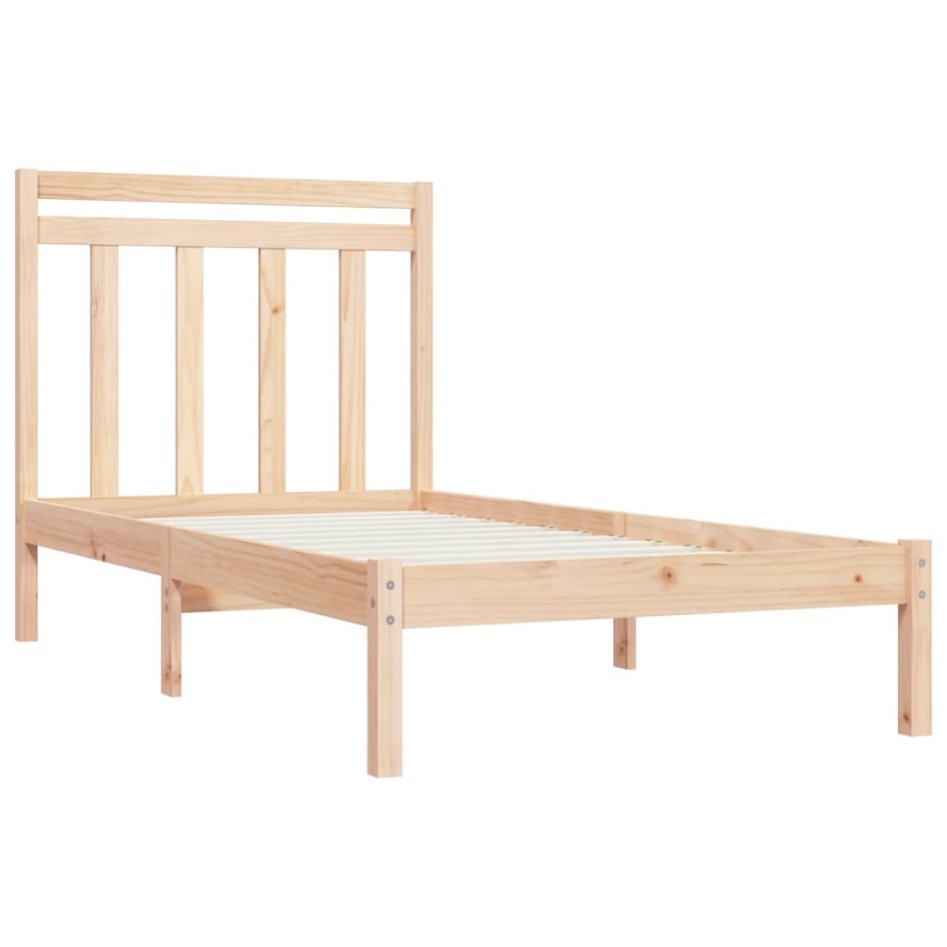 Estructura de cama madera maciza 90x190