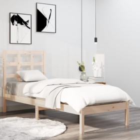 Estructura de cama madera maciza 90x190