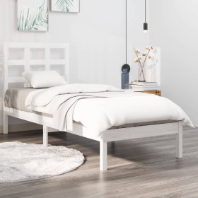 Estructura de cama madera maciza de pino blanca 90x200