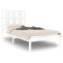 Estructura de cama individual madera maciza blanco 90x190