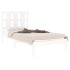 Estructura de cama individual madera maciza blanco 90x190