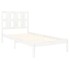 Estructura de cama individual madera maciza blanco 90x190