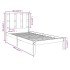 Estructura de cama individual madera maciza blanco 90x190