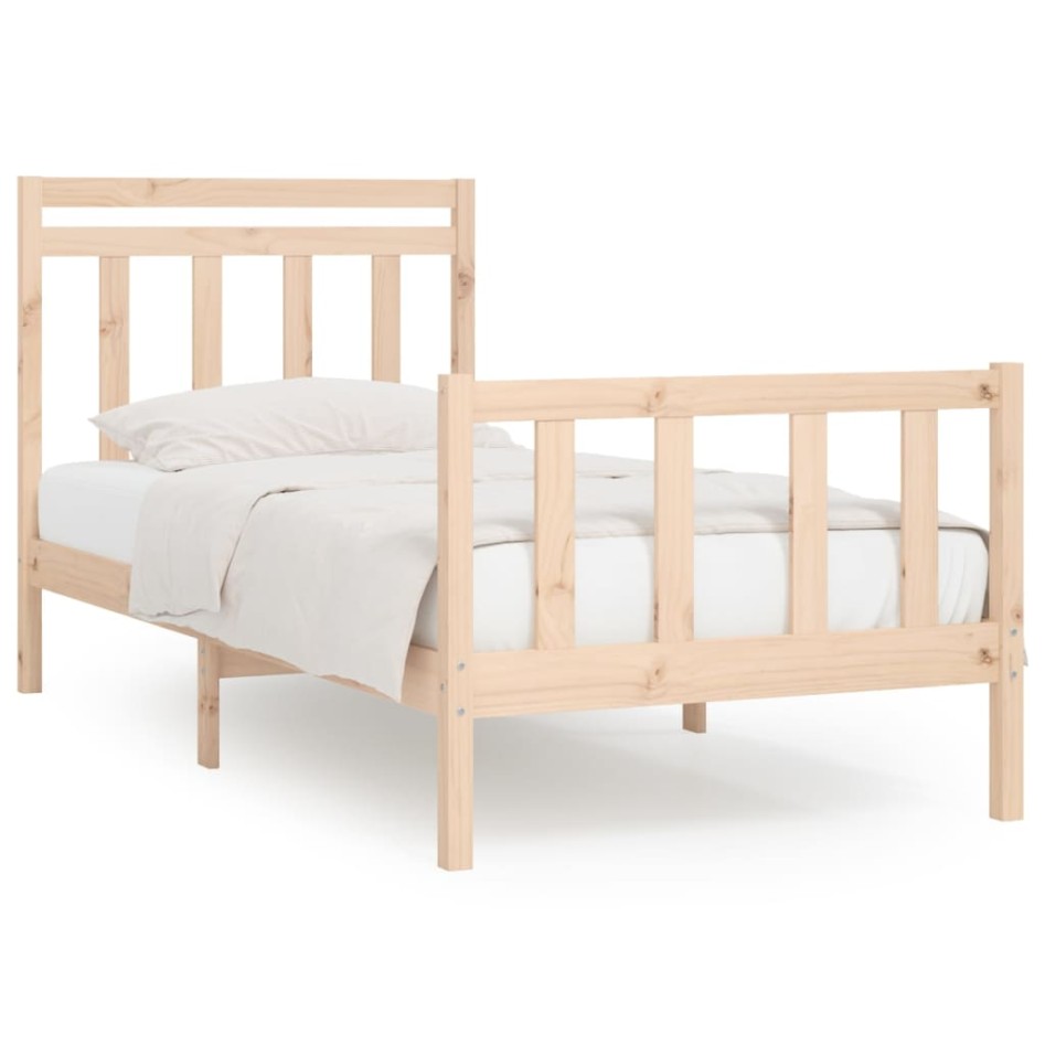 Estructura de cama sin colchón madera maciza de pino 90x200