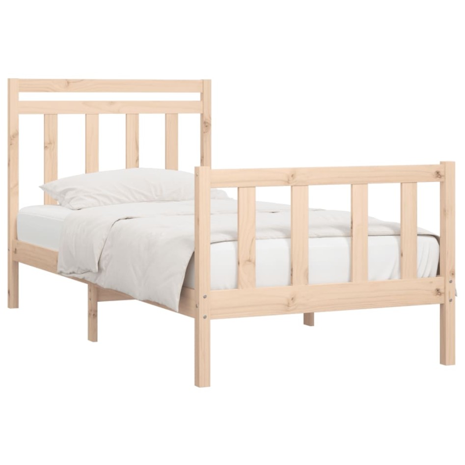 Estructura de cama sin colchón madera maciza de pino 90x200