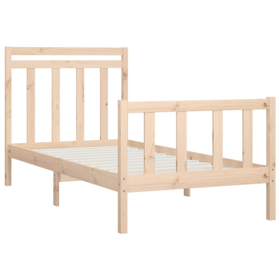 Estructura de cama sin colchón madera maciza de pino 90x200