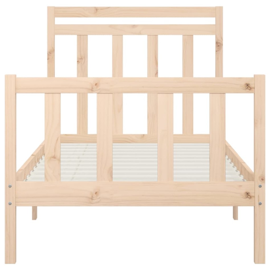Estructura de cama sin colchón madera maciza de pino 90x200