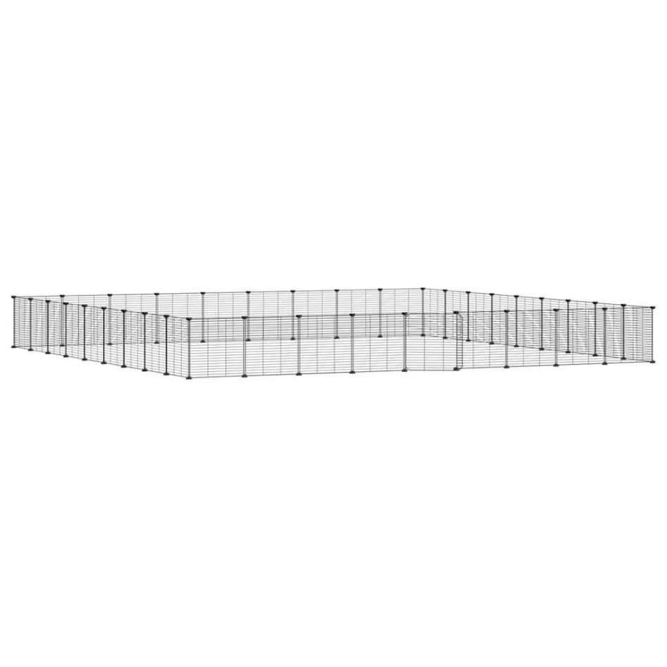 Jaula para mascotas de 36 paneles puerta acero negro 35x35