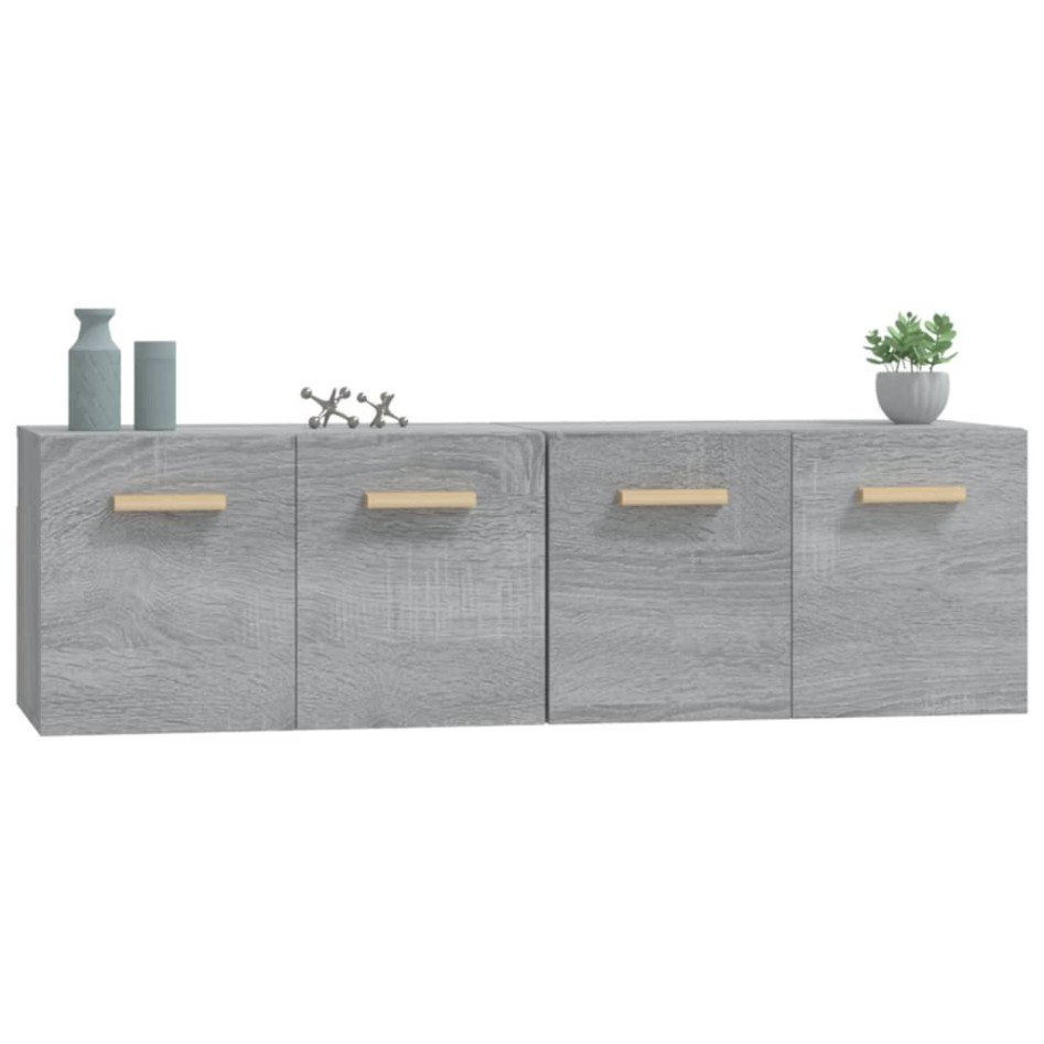 Armarios de pared 2 uds contrachapada gris sonoma