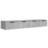 Armarios de pared 2 uds contrachapada gris hormigón 68x30x20