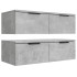 Armarios de pared 2 uds contrachapada gris hormigón 68x30x20