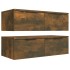 Armarios de pared 2 uds contrachapada roble ahumado 68x30x20