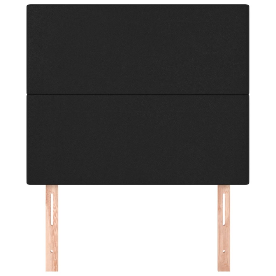 Cabeceros 2 unidades de cuero sintético negro 80x5x78/88