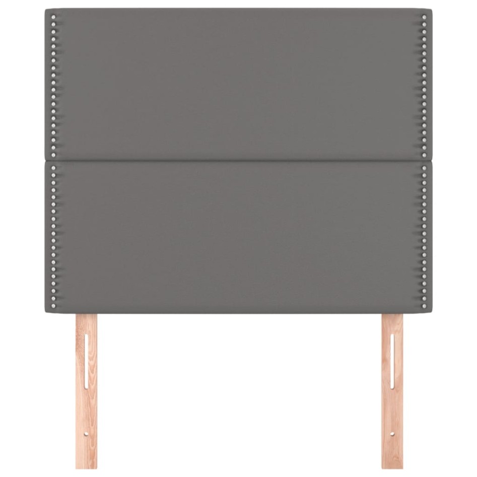 Cabeceros 2 unidades de cuero sintético gris