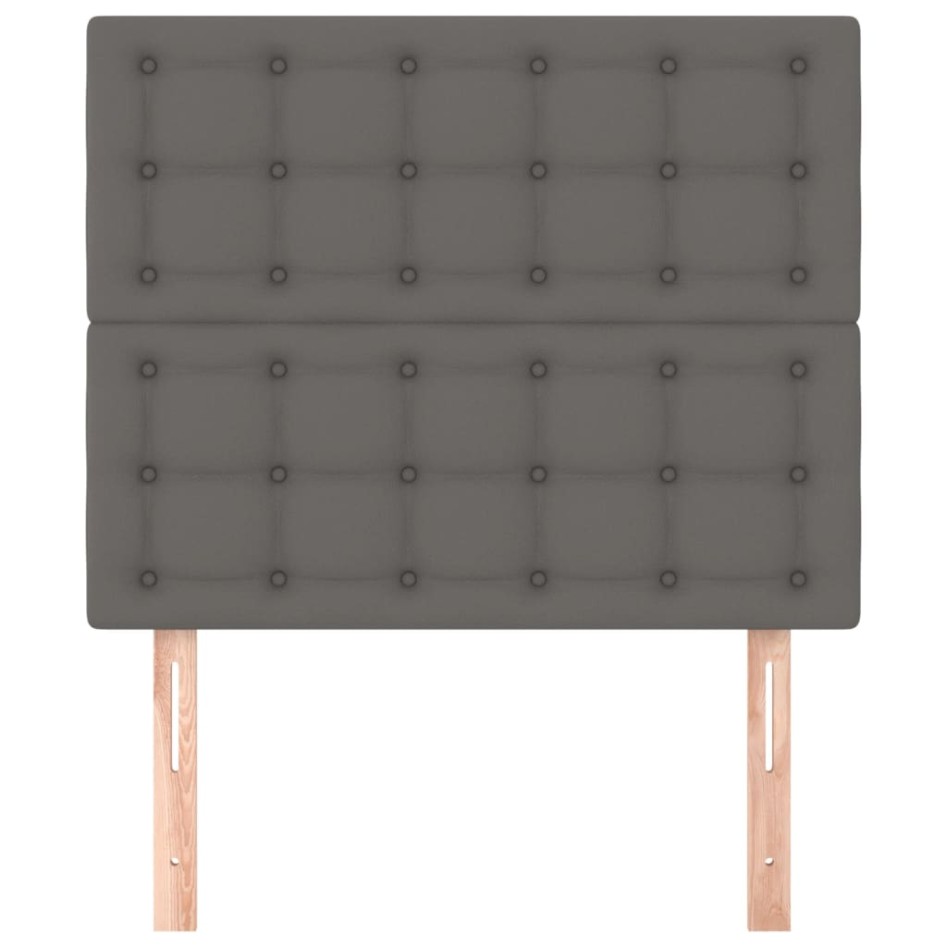 Cabeceros 2 unidades de cuero sintético gris