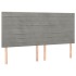 Cabeceros 4 unidades de terciopelo gris claro 90x5x78/88