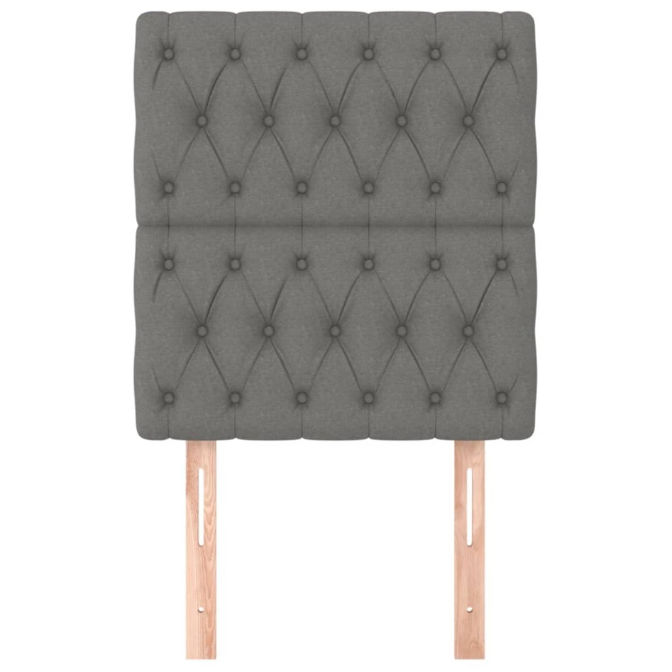 Cabeceros 2 unidades de tela gris oscuro 80x7x78/88