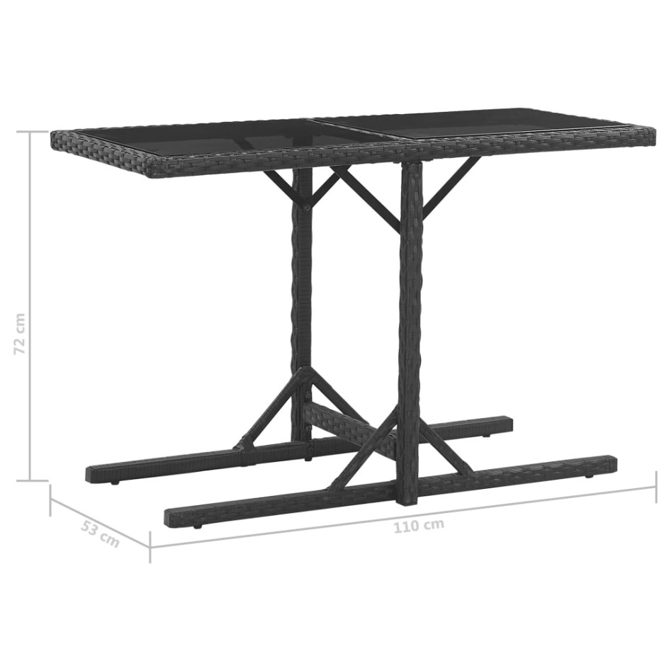 Set comedor de jardín 3 piezas y cojines ratán sintético