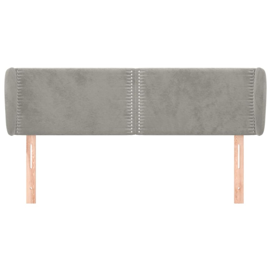 Cabecero de terciopelo gris claro 147x23x78/88