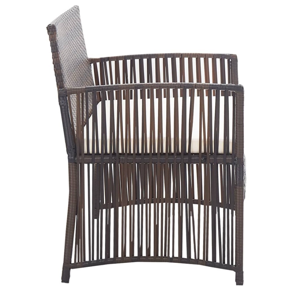 Set muebles de jardín 4 piezas y cojines ratán sintético