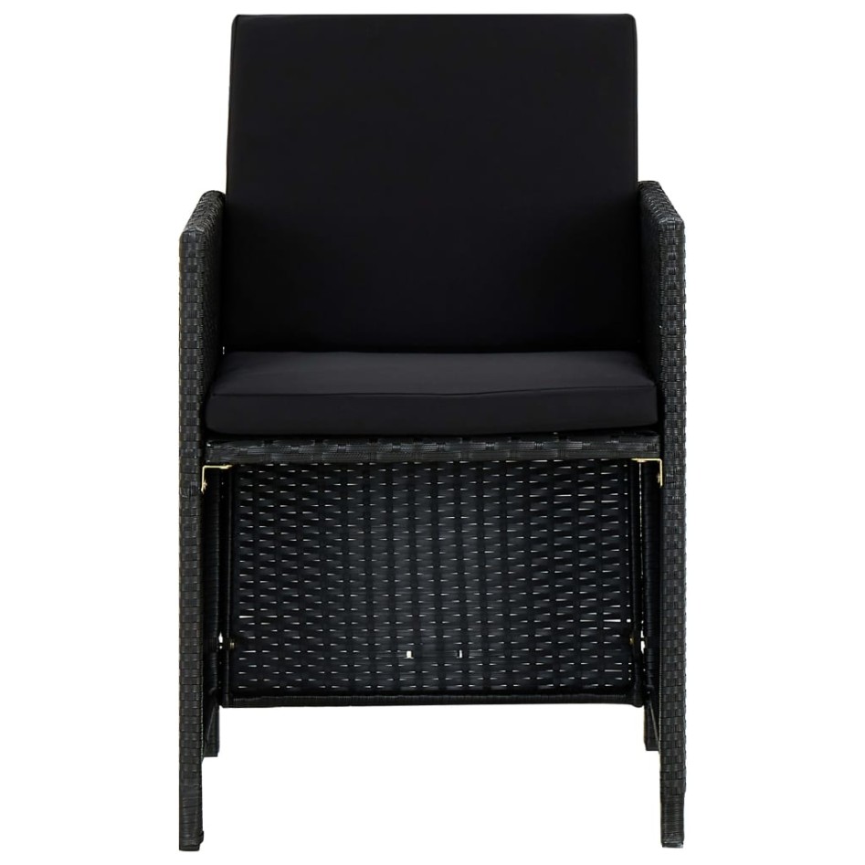 Set de comedor de jardín 5 pzas y cojines ratán sintético