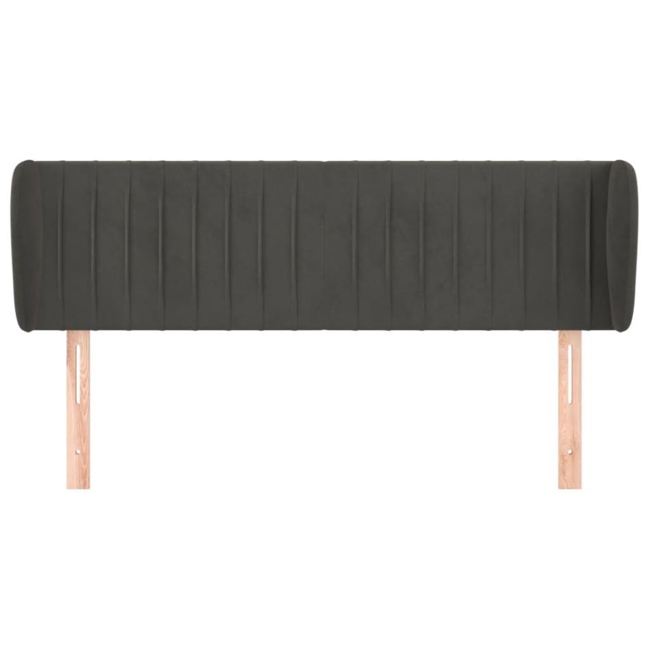 Cabecero de terciopelo gris oscuro 147x23x78/88