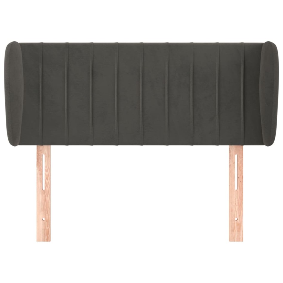 Cabecero de terciopelo gris oscuro 103x23x78/88