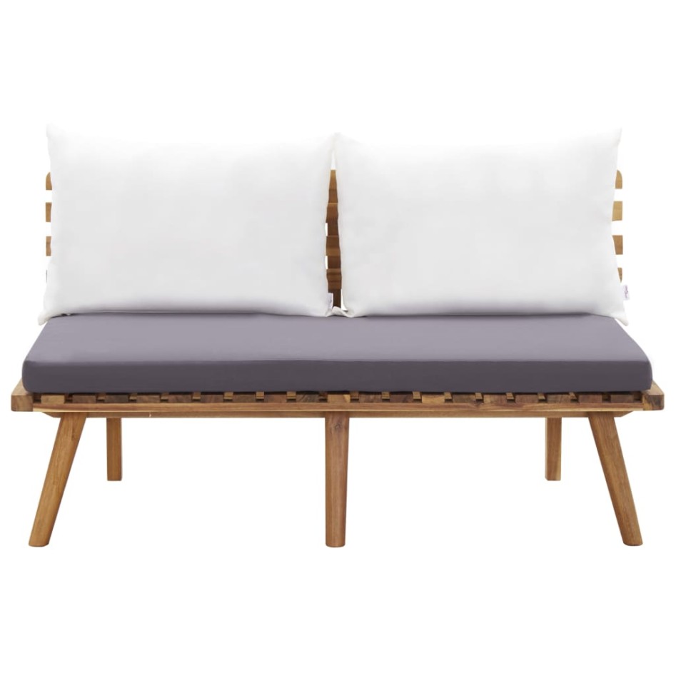 Set de muebles de jardín 4 piezas con cojines madera de