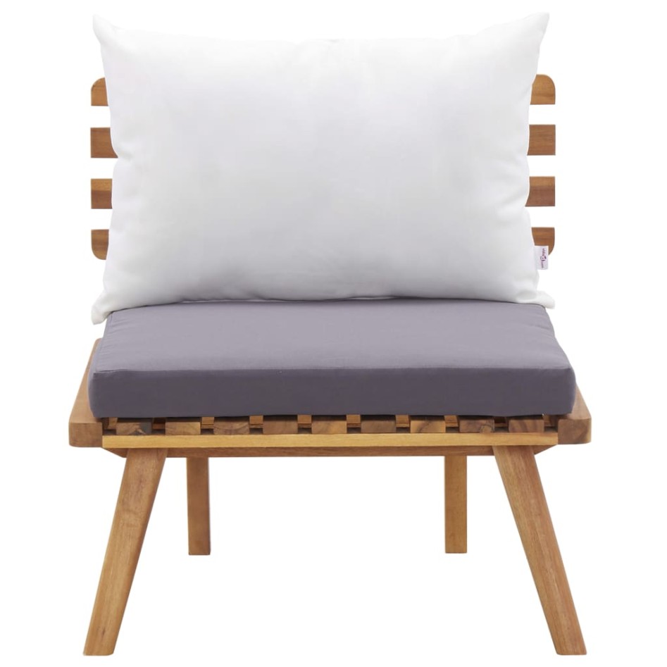 Set de muebles de jardín 4 piezas con cojines madera de