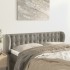 Cabecero de terciopelo gris claro 147x23x78/88